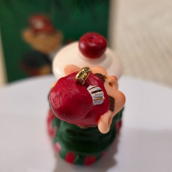 1983 Hallmark Keepsake Ornament Thimble Elf #6 Ice Cream Holiday Christmas NIB - Picture 3 of 11